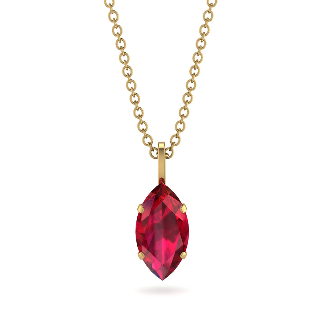 Hidden Halo Marquise Ruby Necklace - Journey No. 25