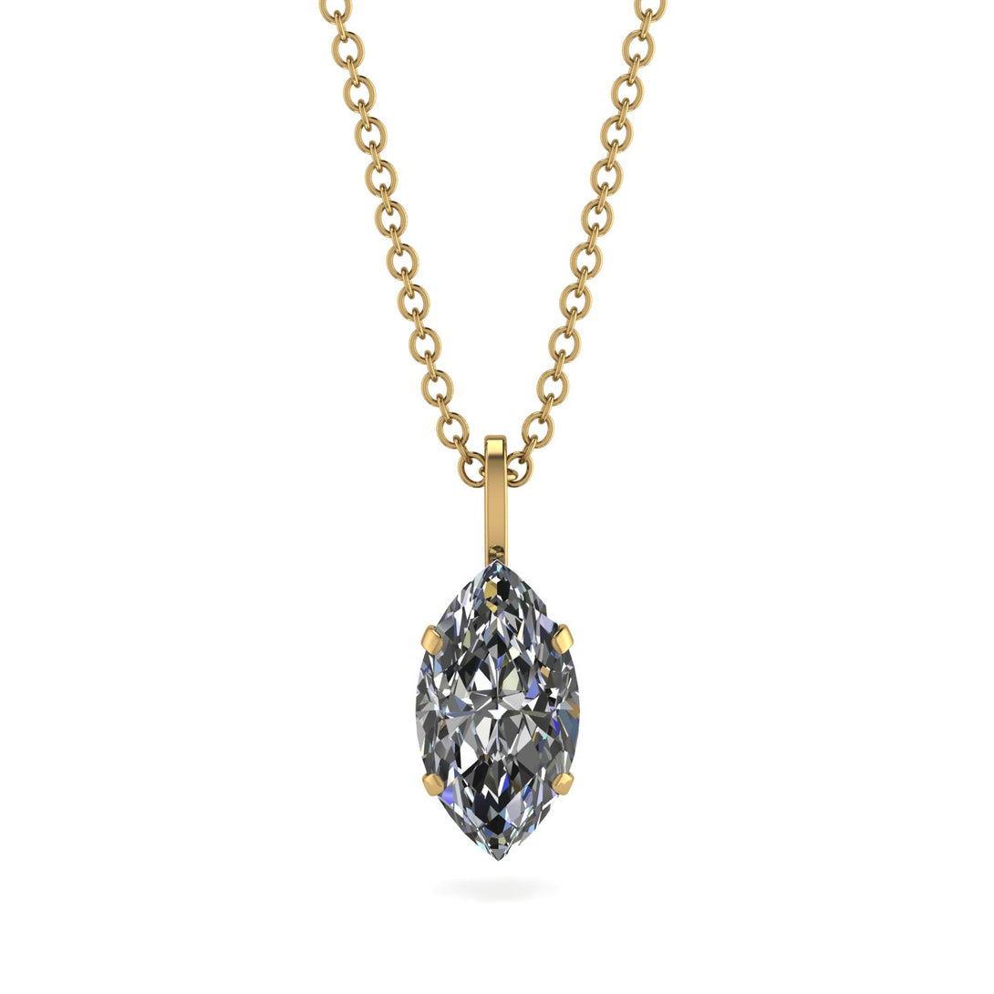 Hidden Halo Marquise Diamond Necklace - Journey No. 31