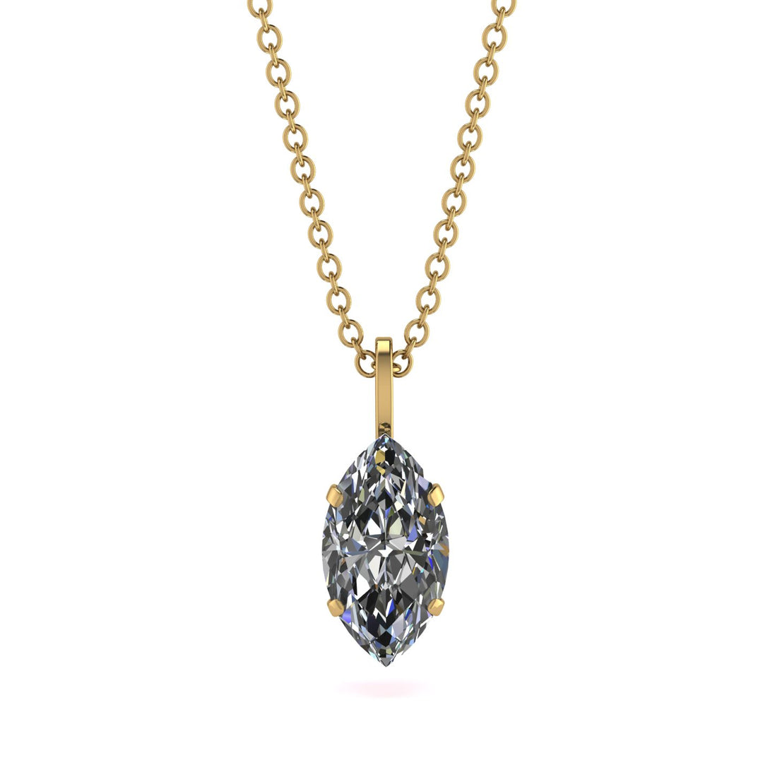 Hidden Halo Marquise Diamond Necklace - Journey No. 46