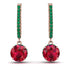 Ruby Dangle Earrings With Hidden Halo - Adaline No. 26 image 1