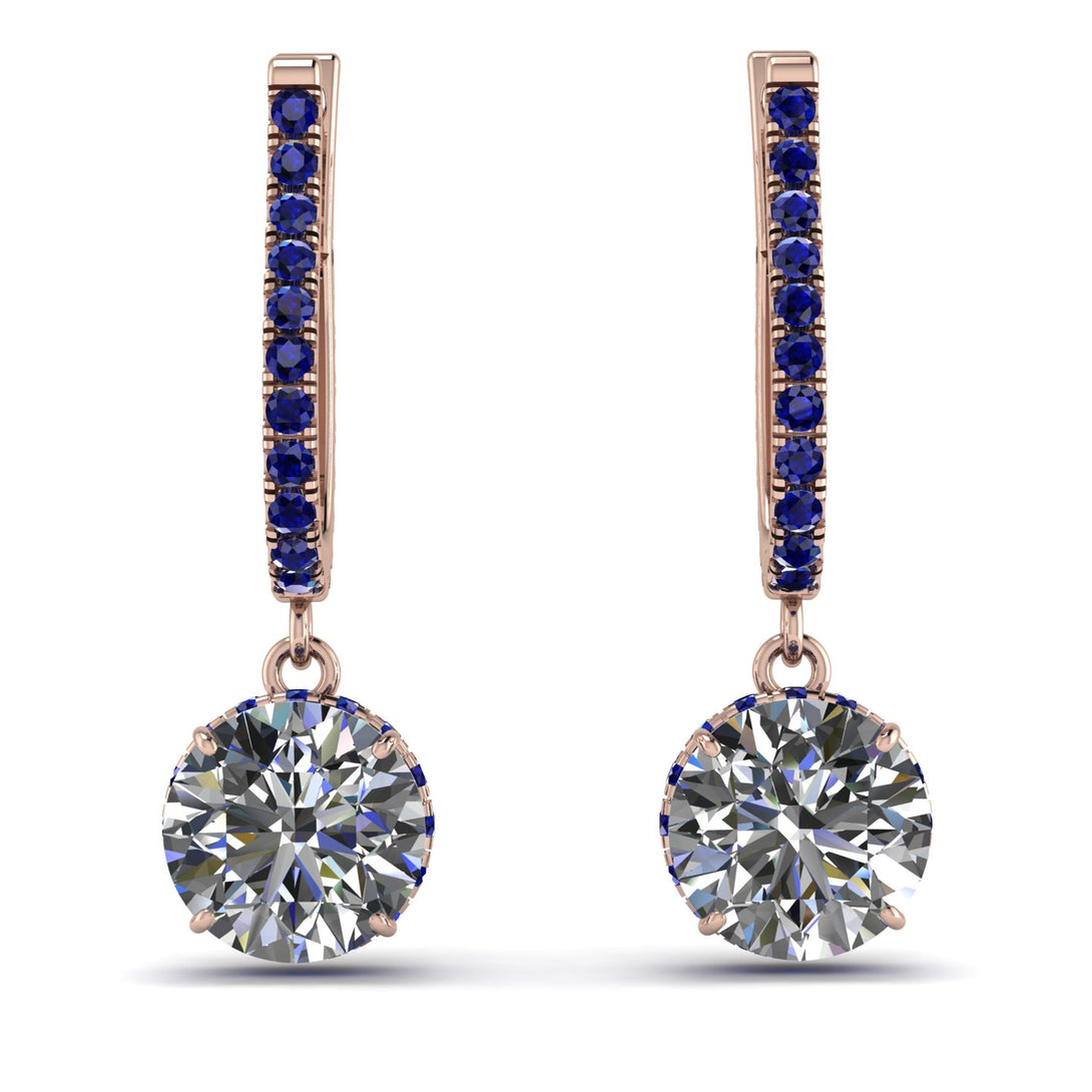 Diamond Dangle Earrings With Hidden Halo - Adaline No. 62