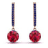 Ruby Dangle Earrings With Hidden Halo - Adaline No. 71 image 1