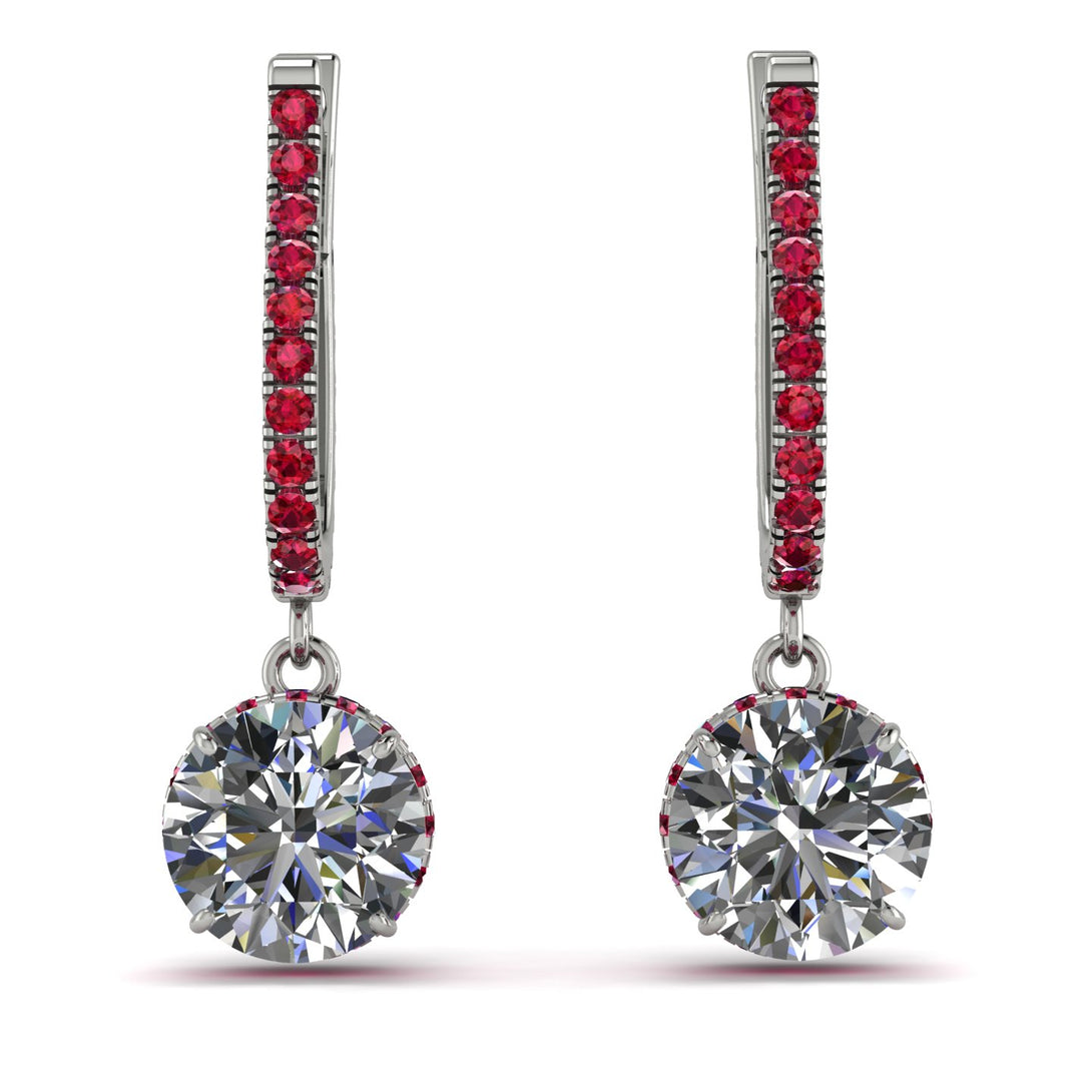 Diamond Dangle Earrings With Hidden Halo - Adaline No. 48