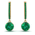 Emerald Dangle Earrings With Hidden Halo - Adaline No. 19 image 1
