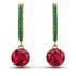 Ruby Dangle Earrings With Hidden Halo - Adaline No. 25 image 1