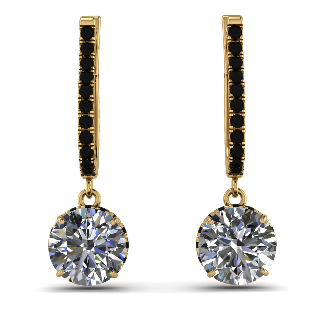 Diamond Dangle Earrings With Hidden Halo - Adaline No. 31