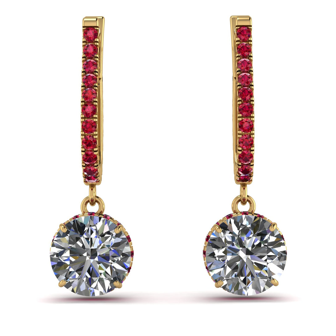Diamond Dangle Earrings With Hidden Halo - Adaline No. 46