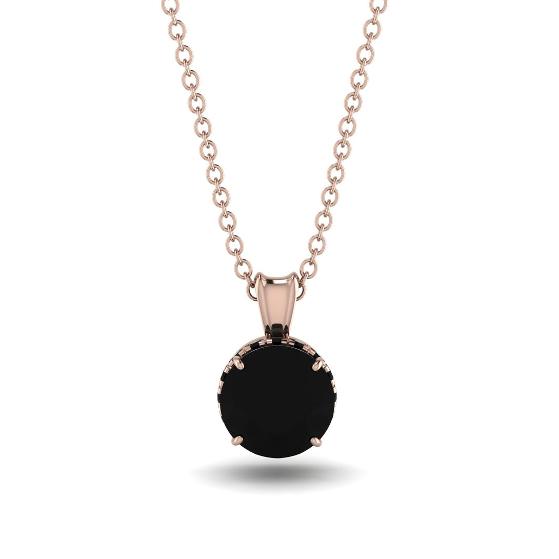 Black Diamond Necklace With Hidden Halo - Adaline No. 38