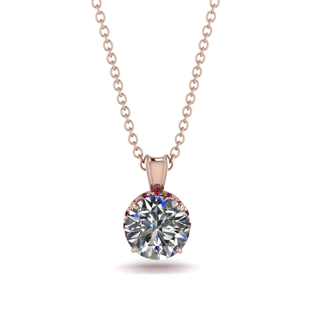 Diamond Necklace With Hidden Halo - Adaline No. 47