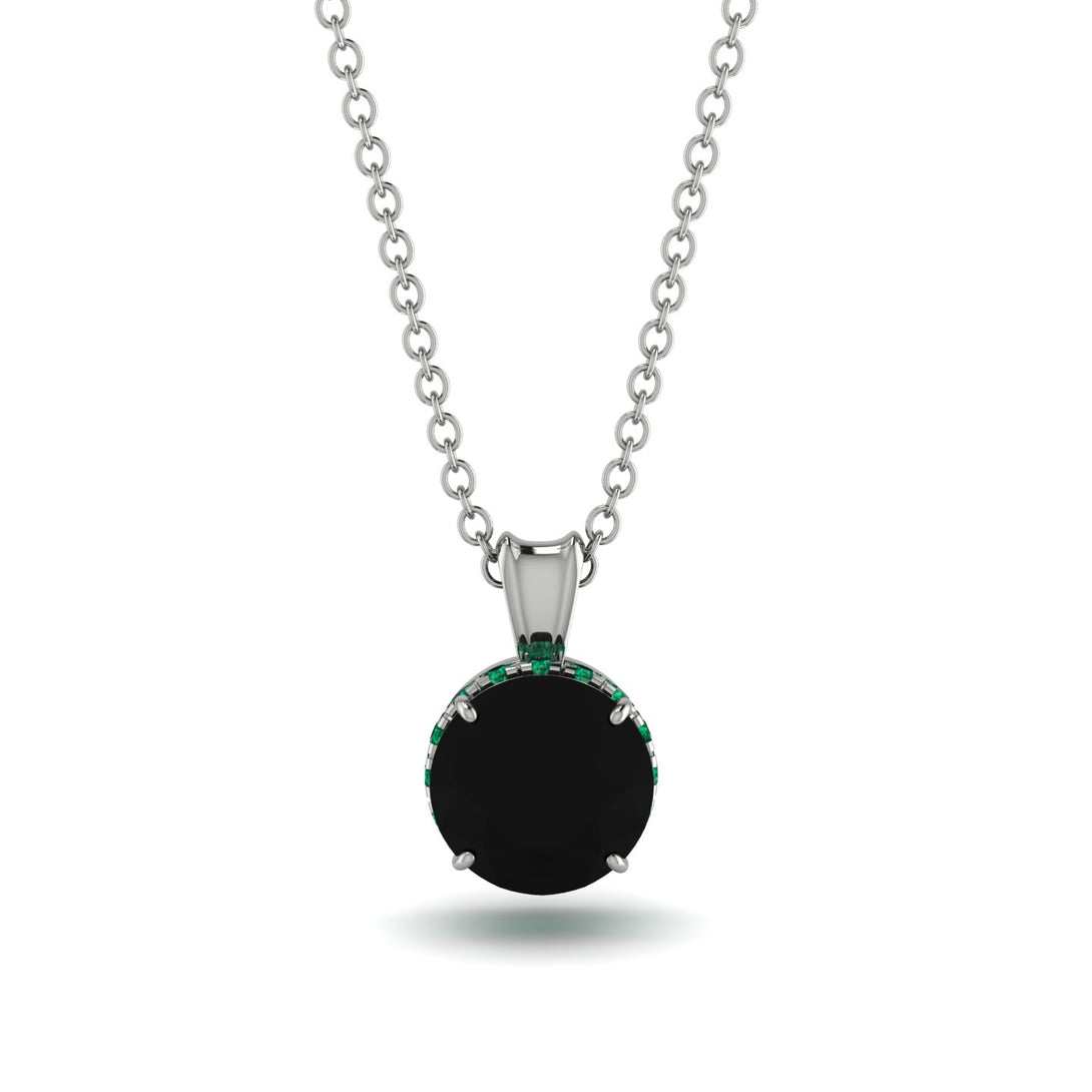 Black Diamond Necklace With Hidden Halo - Adaline No. 24