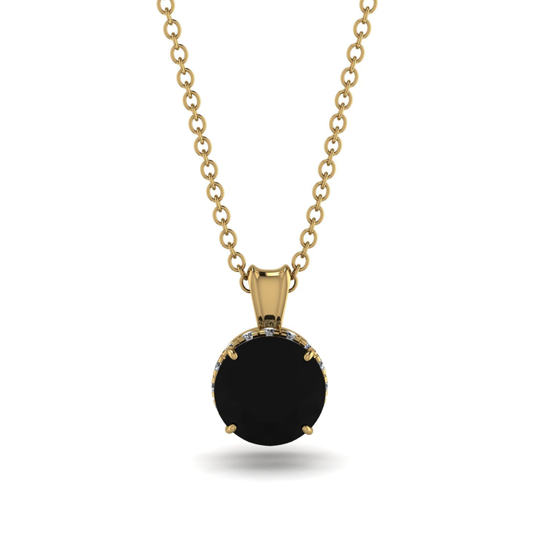 Black Diamond Necklace With Hidden Halo - Adaline No. 7