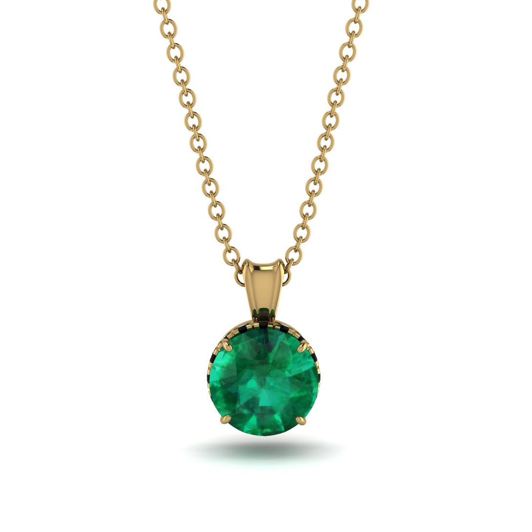 Emerald Necklace With Hidden Halo - Adaline No. 34