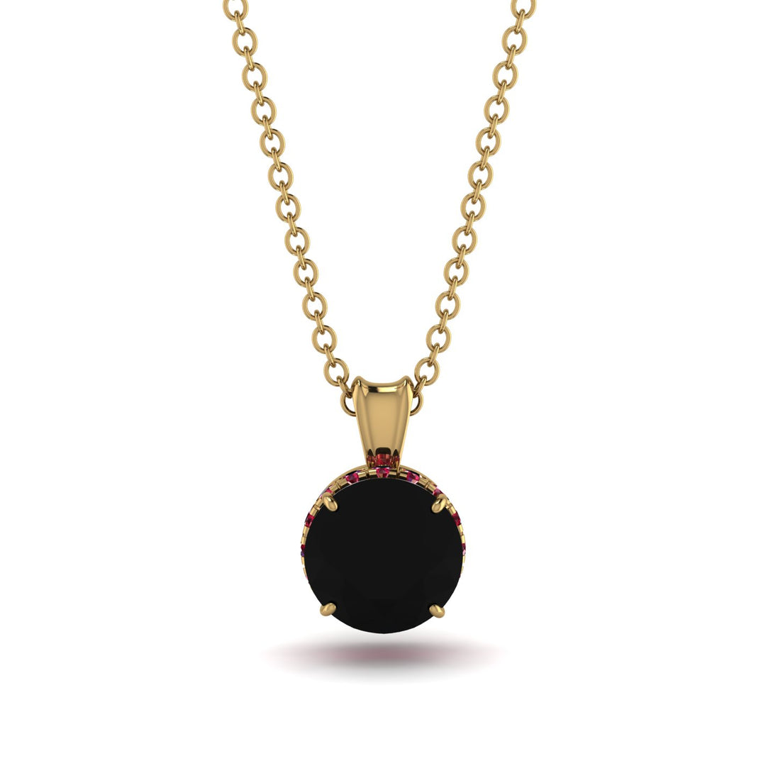 Black Diamond Necklace With Hidden Halo - Adaline No. 52