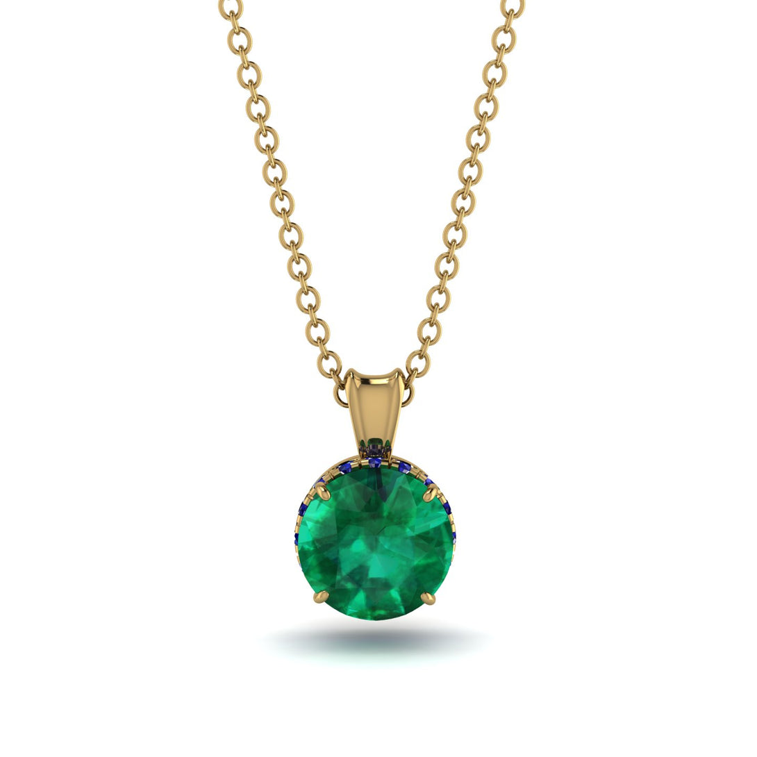 Emerald Necklace With Hidden Halo - Adaline No. 64