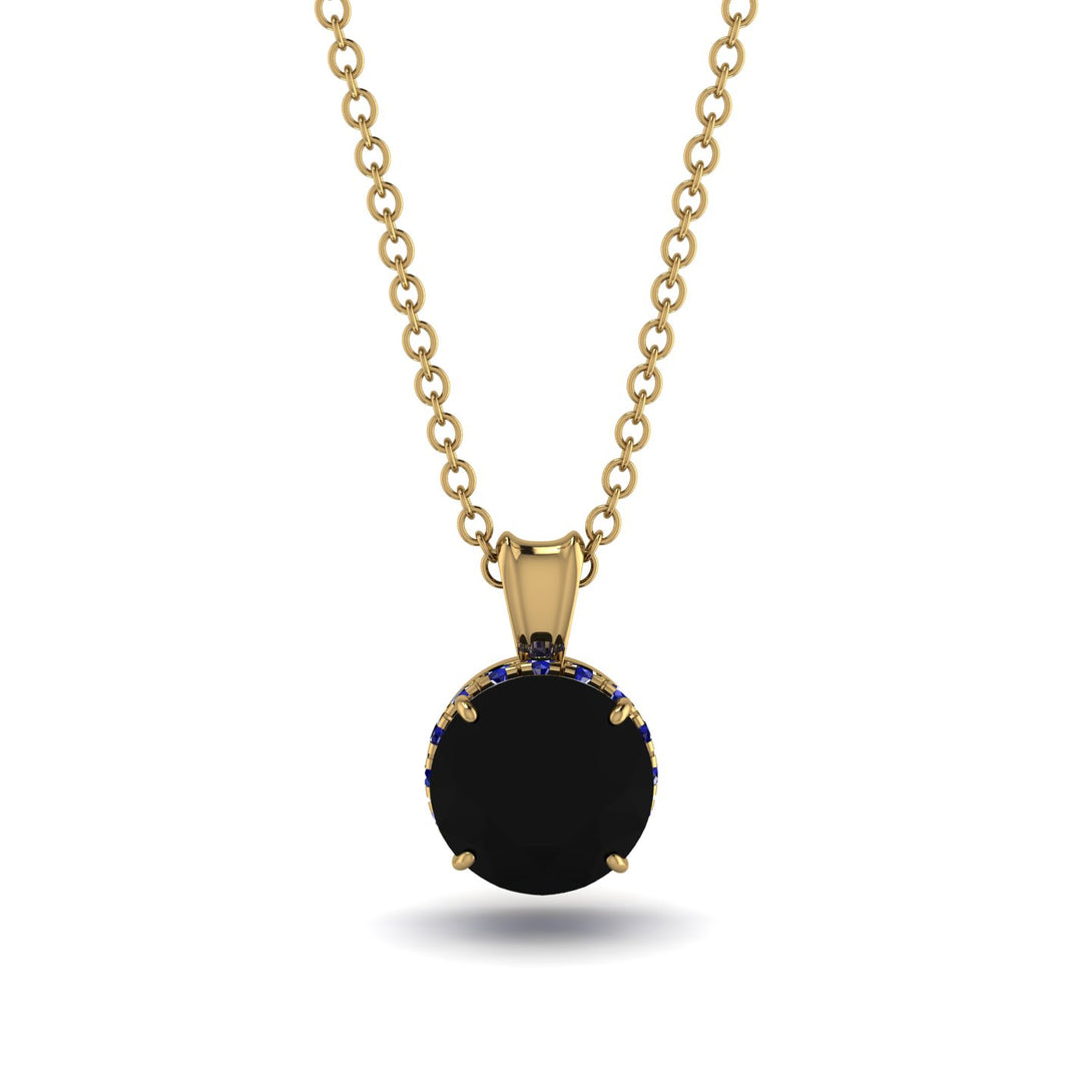Black Diamond Necklace With Hidden Halo - Adaline No. 67