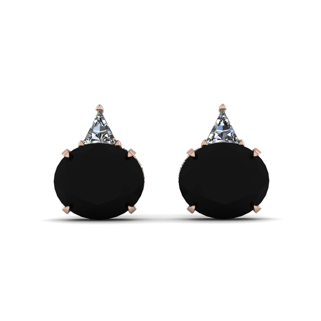 Hidden Halo Black Diamond Earrings - Rosalie No. 8