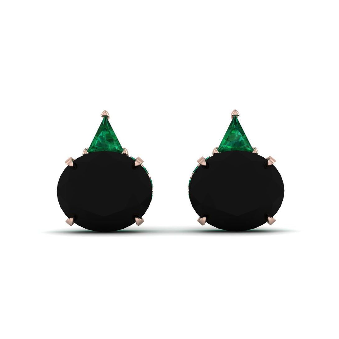 Hidden Halo Black Diamond Earrings - Rosalie No. 23