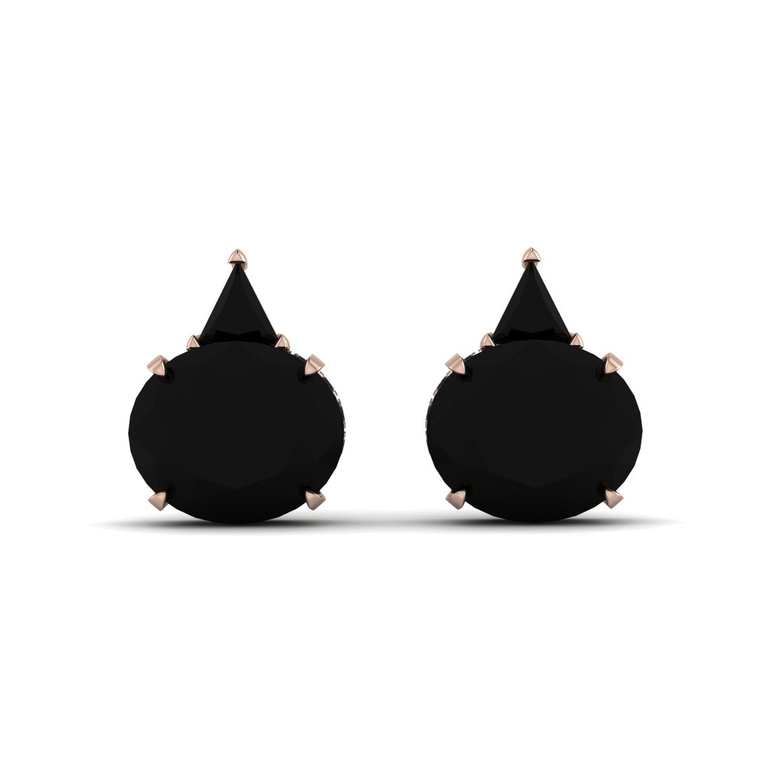Hidden Halo Black Diamond Earrings - Rosalie No. 38
