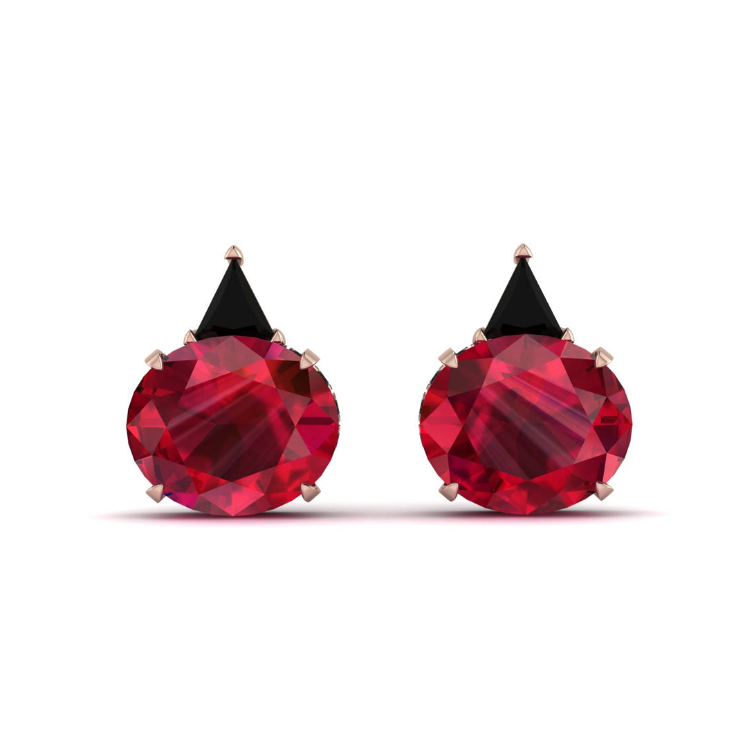 Hidden Halo Ruby Earrings - Rosalie No. 41