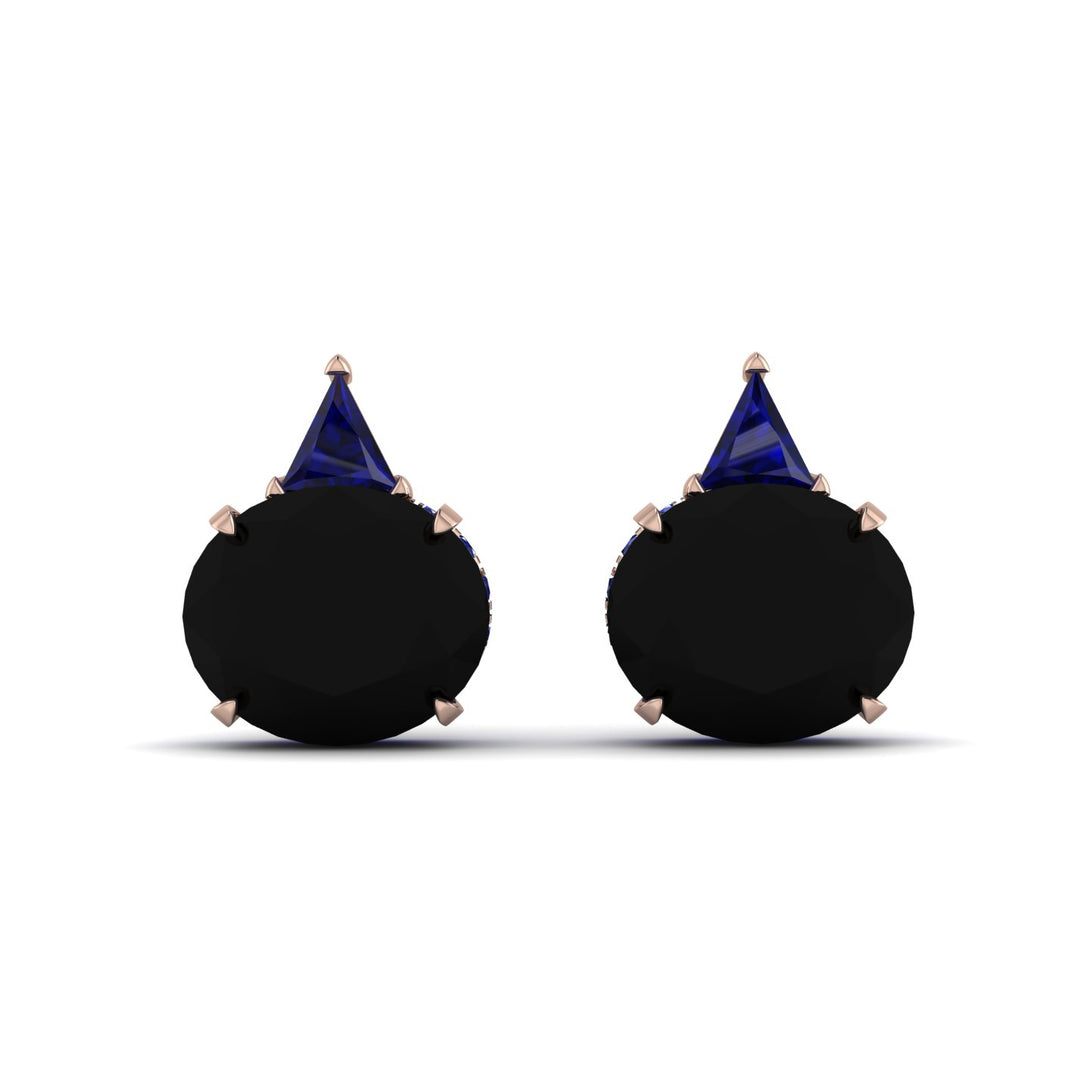 Hidden Halo Black Diamond Earrings - Rosalie No. 69
