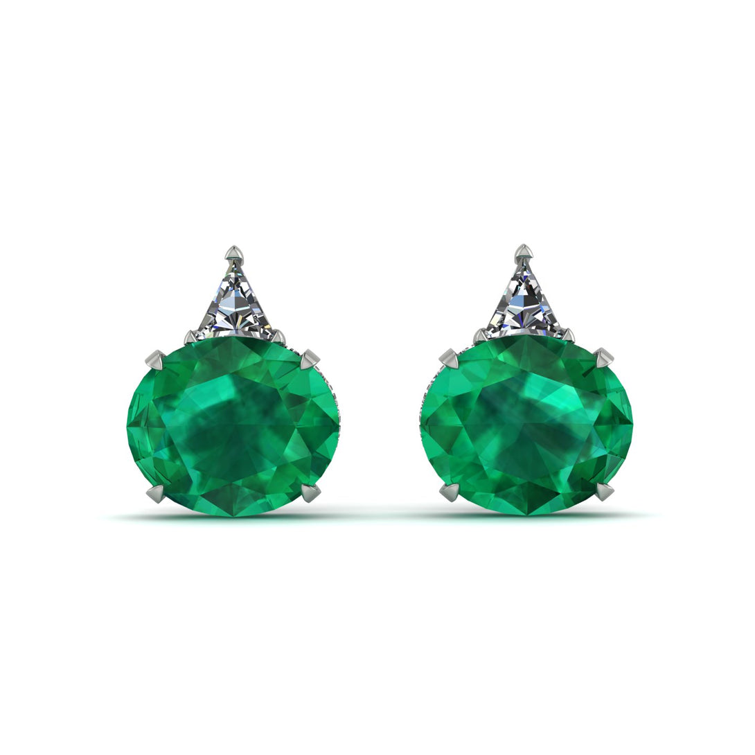 Hidden Halo Emerald Earrings - Rosalie No. 6