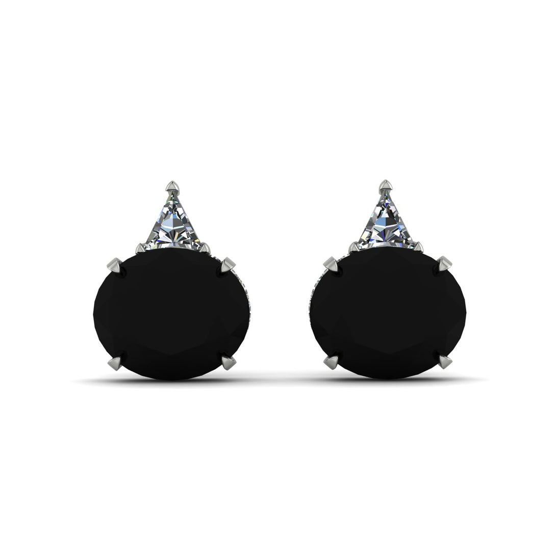 Hidden Halo Black Diamond Earrings - Rosalie No. 9