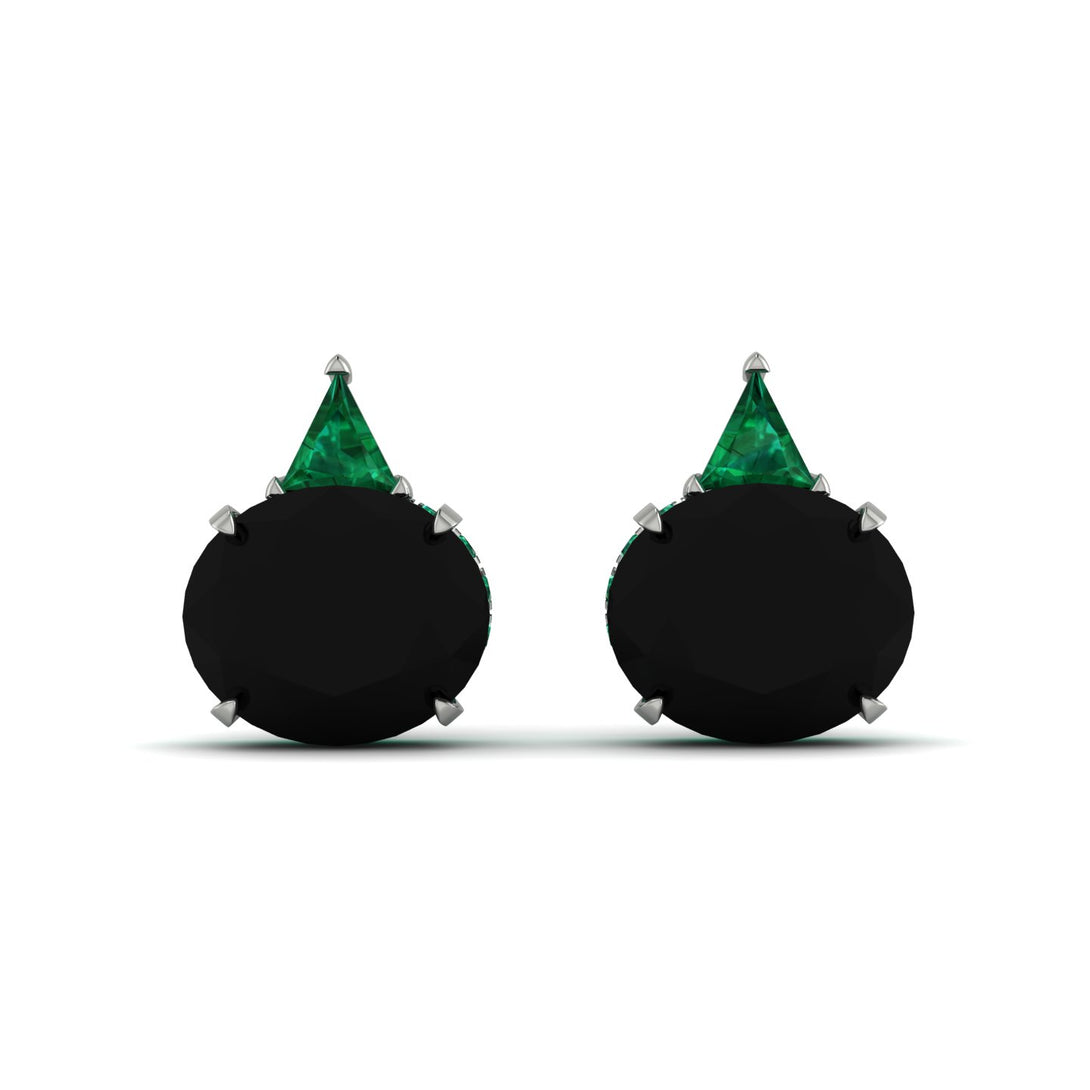 Hidden Halo Black Diamond Earrings - Rosalie No. 24