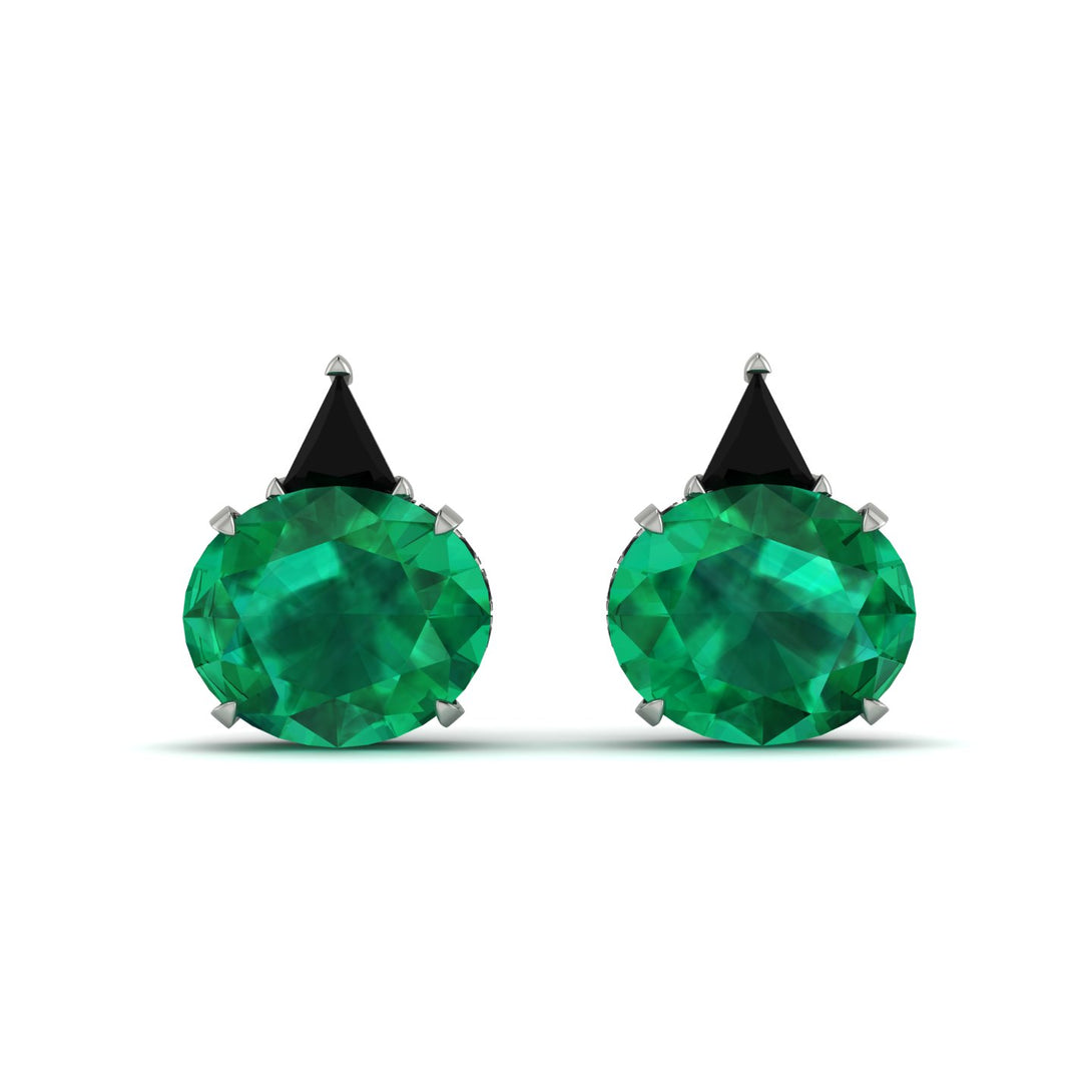 Hidden Halo Emerald Earrings - Rosalie No. 36