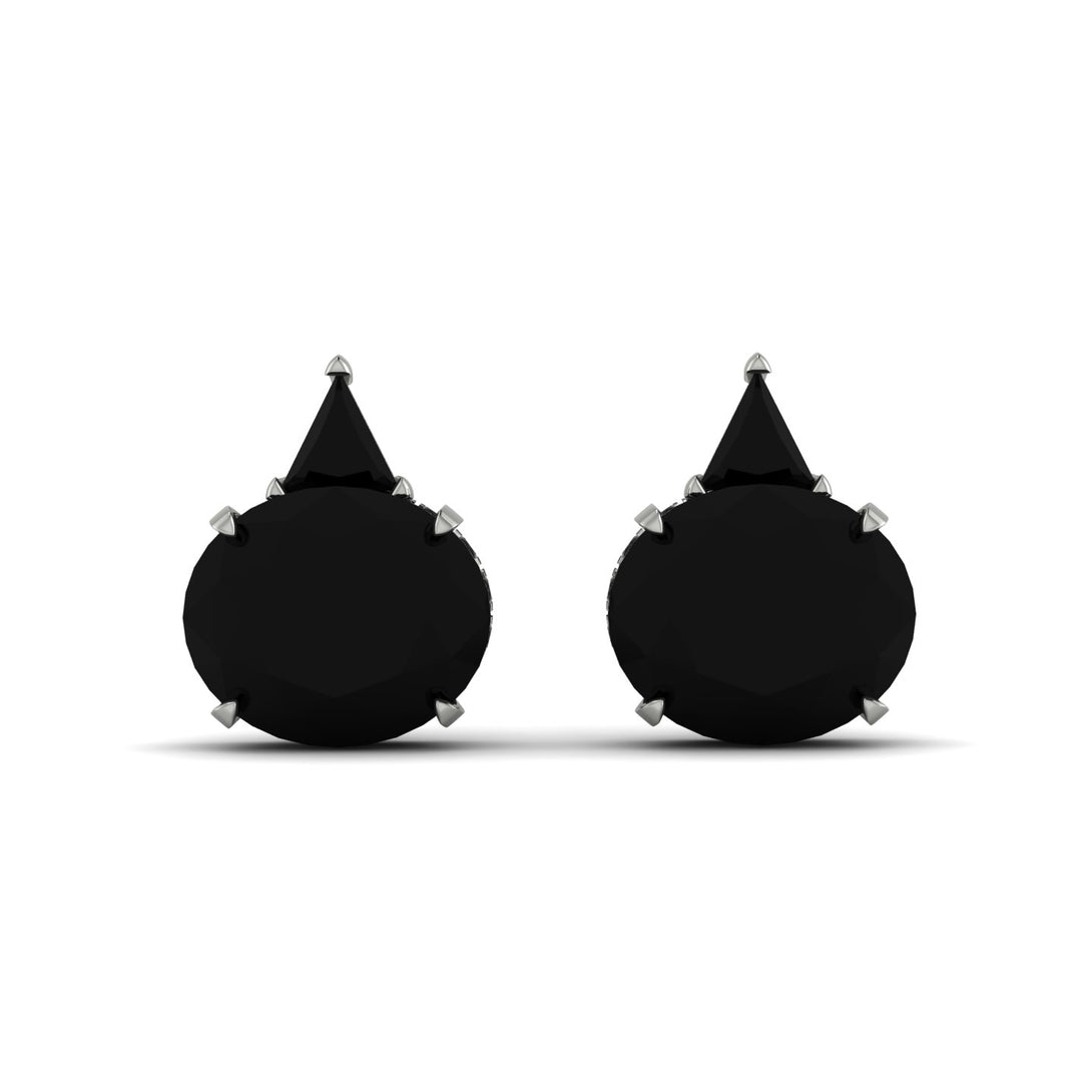 Hidden Halo Black Diamond Earrings - Rosalie No. 39