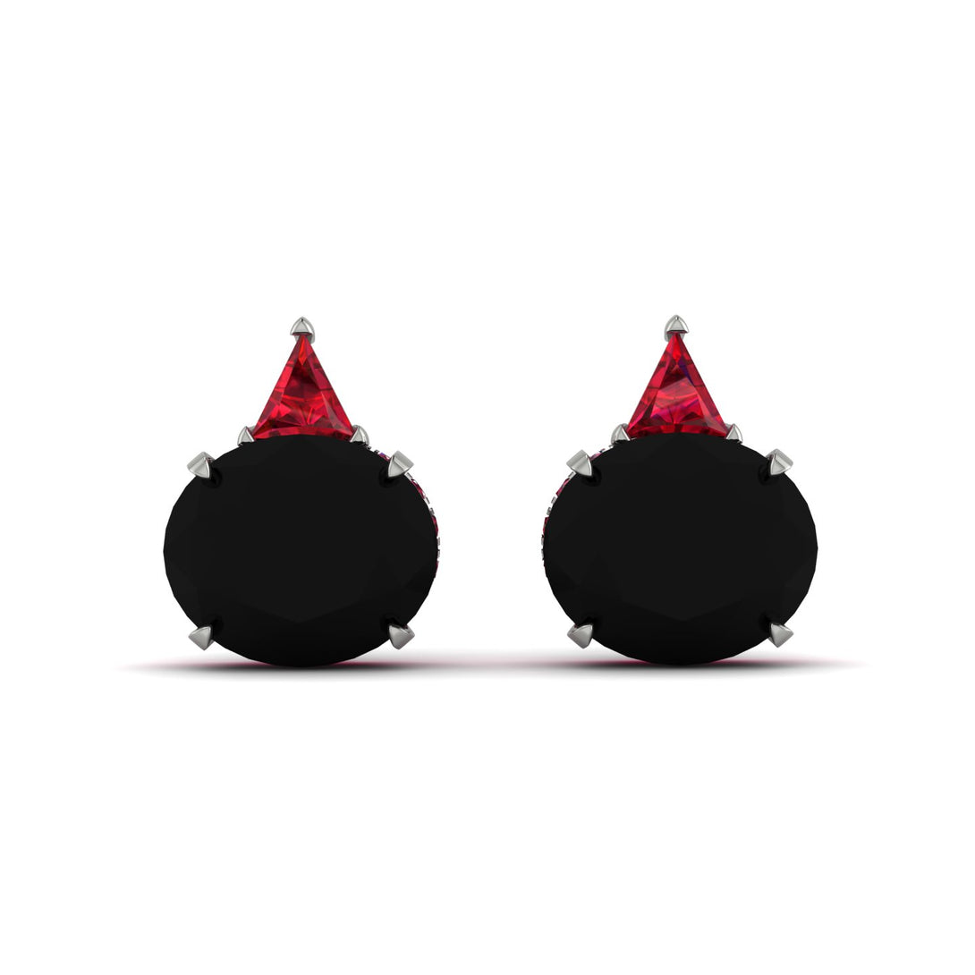 Hidden Halo Black Diamond Earrings - Rosalie No. 54