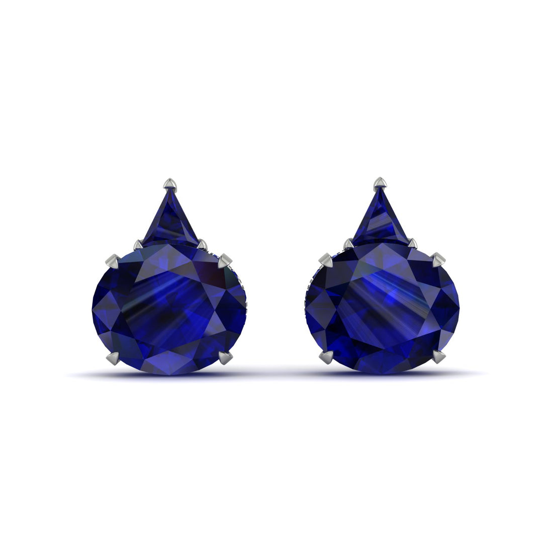 Hidden Halo Sapphire Earrings - Rosalie No. 75