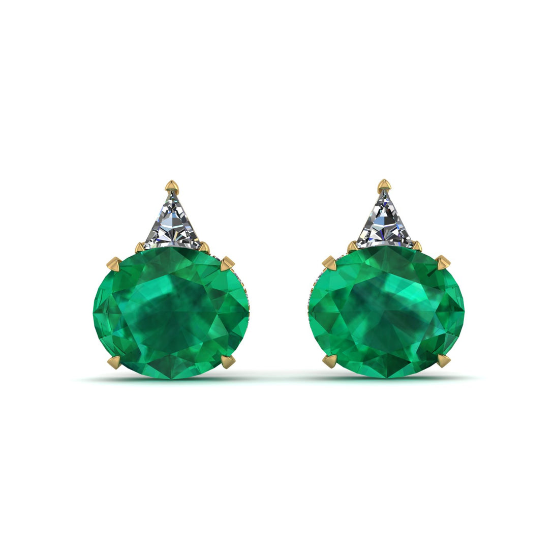 Hidden Halo Emerald Earrings - Rosalie No. 4