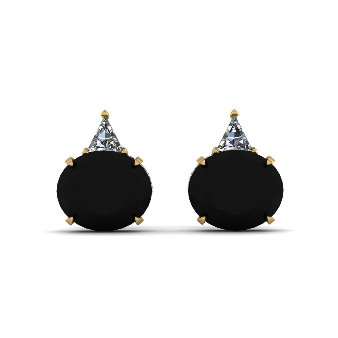 Hidden Halo Black Diamond Earrings - Rosalie No. 7
