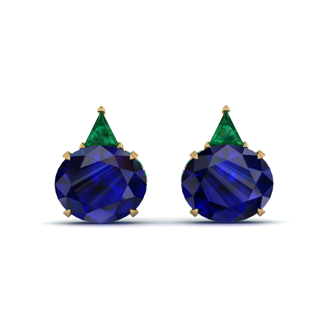 Hidden Halo Sapphire Earrings - Rosalie No. 28