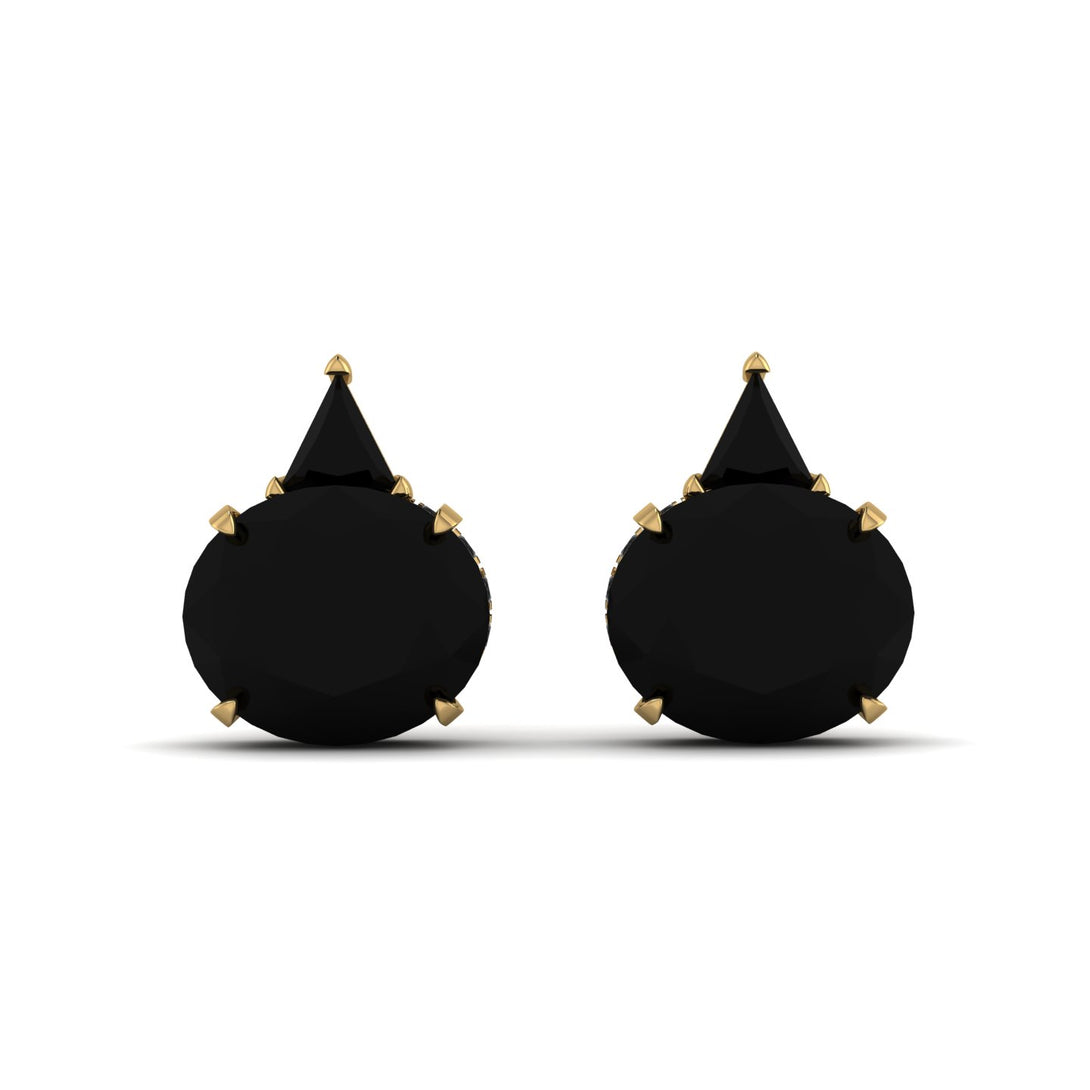 Hidden Halo Black Diamond Earrings - Rosalie No. 37