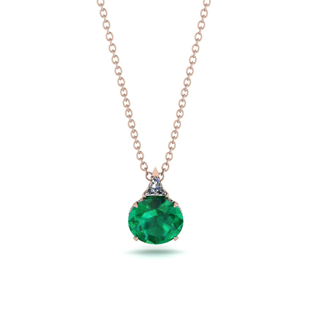 Hidden Halo Emerald Necklace - Rosalie No. 5