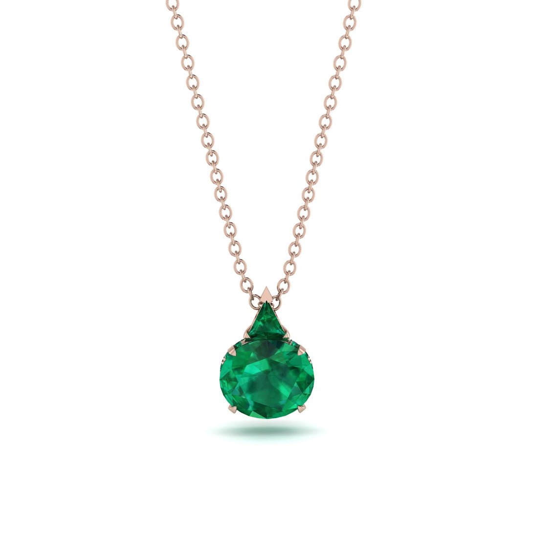 Hidden Halo Emerald Necklace - Rosalie No. 20