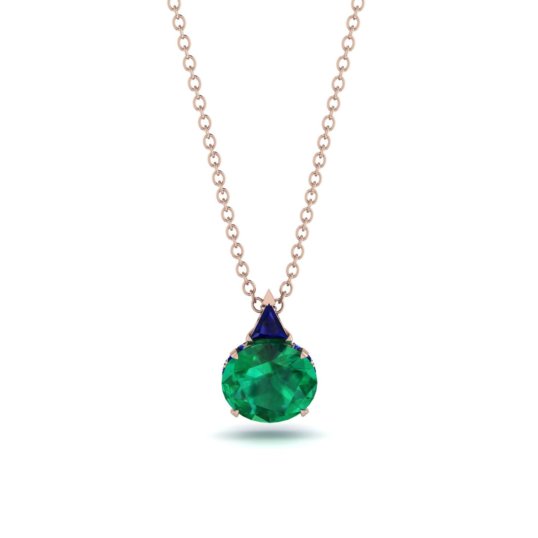 Hidden Halo Emerald Necklace - Rosalie No. 65