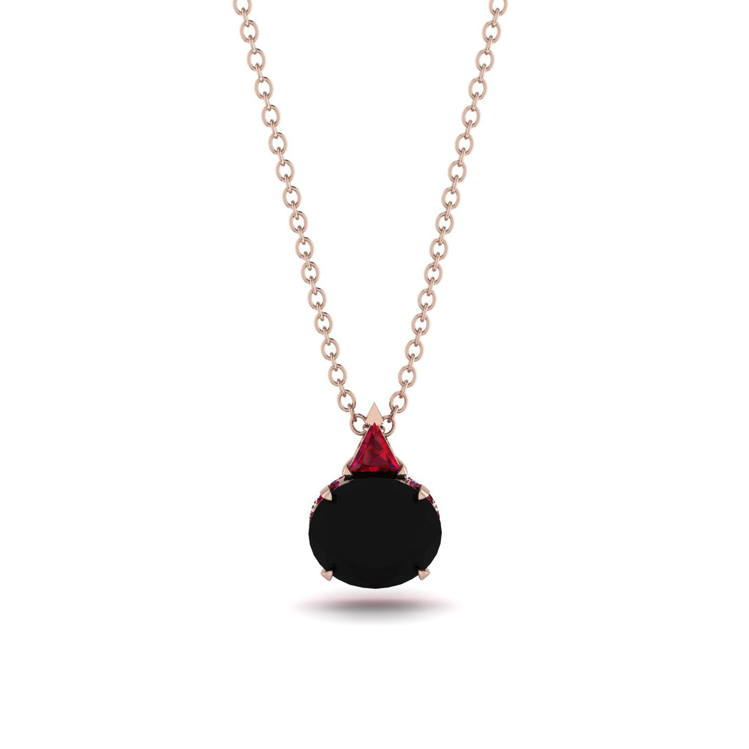 Hidden Halo Black Diamond Necklace - Rosalie No. 53