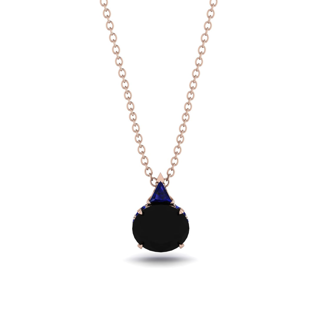Hidden Halo Black Diamond Necklace - Rosalie No. 68