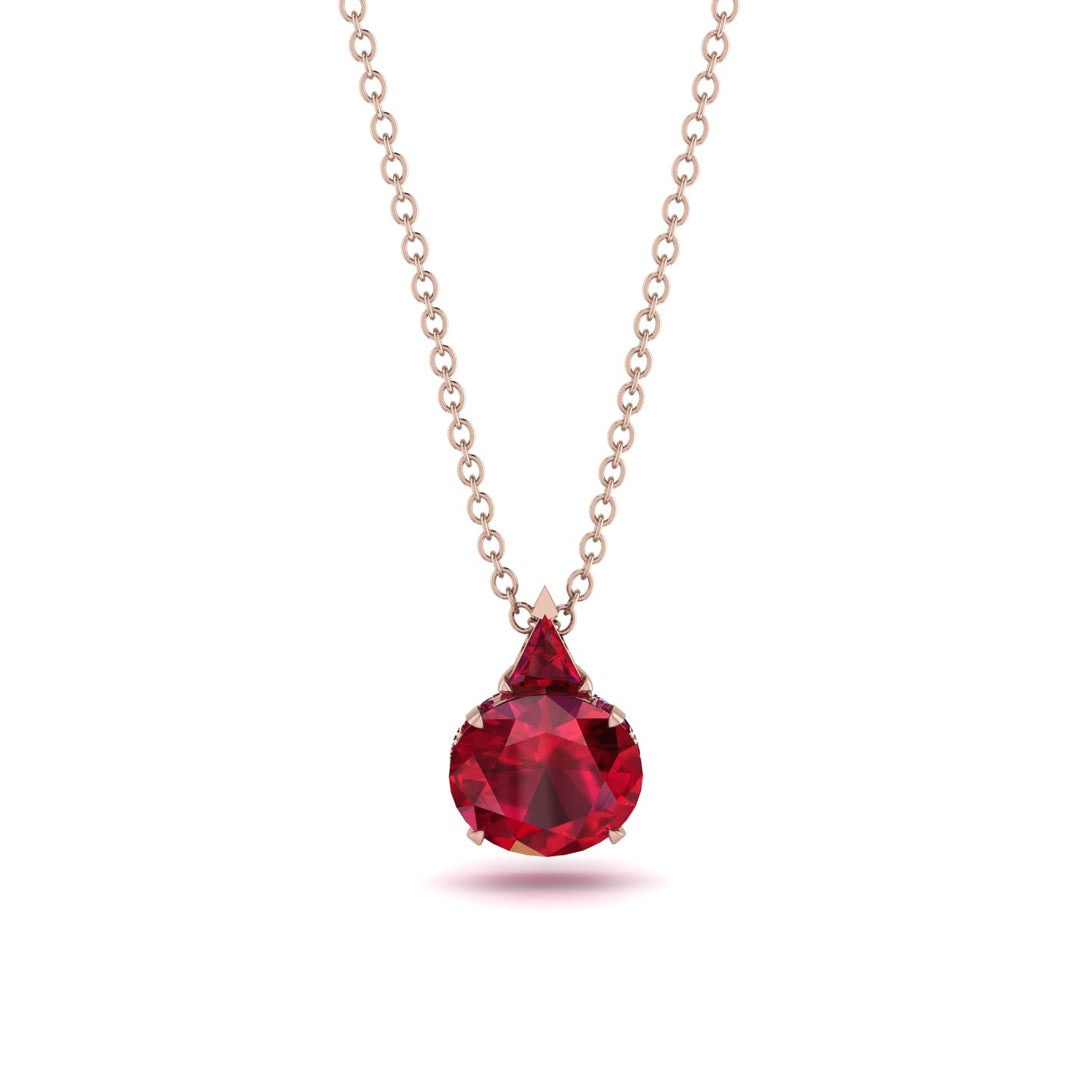 Hidden Halo Ruby Necklace - Rosalie No. 56