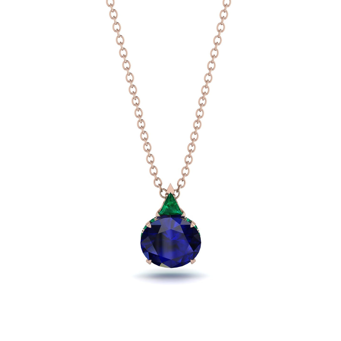 Hidden Halo Sapphire Necklace - Rosalie No. 29
