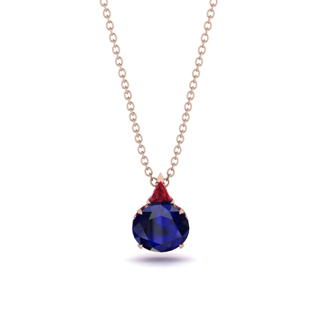 Hidden Halo Sapphire Necklace - Rosalie No. 59