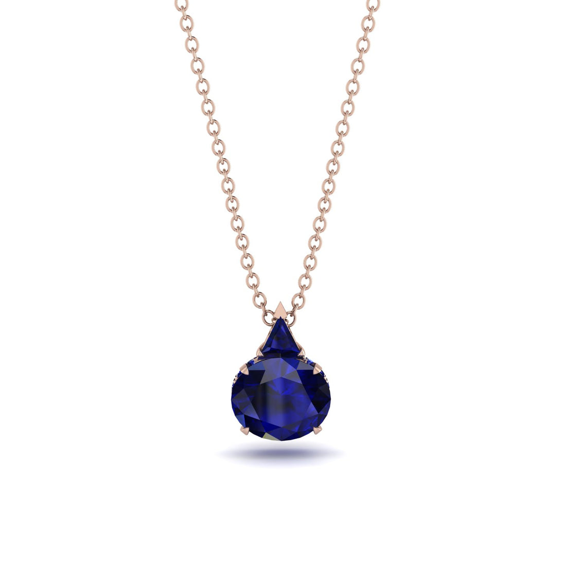 Hidden Halo Sapphire Necklace - Rosalie No. 74