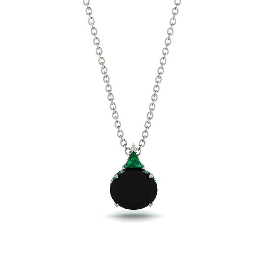 Hidden Halo Black Diamond Necklace - Rosalie No. 24