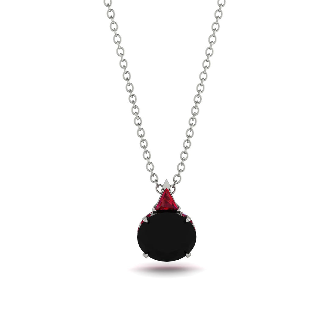 Hidden Halo Black Diamond Necklace - Rosalie No. 54