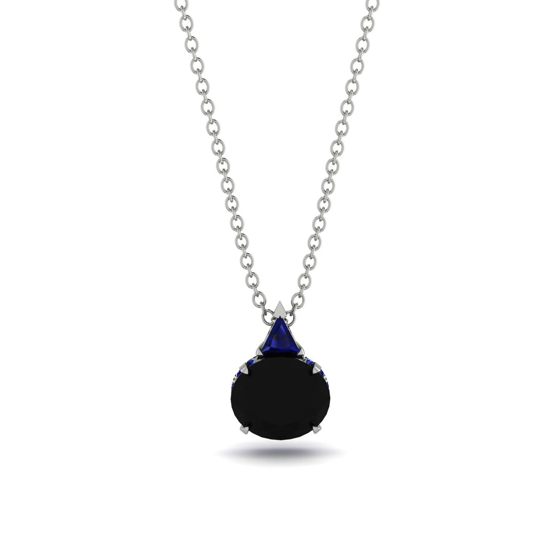 Hidden Halo Black Diamond Necklace - Rosalie No. 69