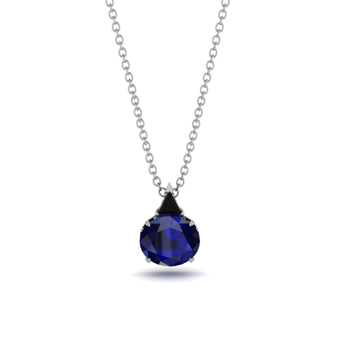 Hidden Halo Sapphire Necklace - Rosalie No. 45