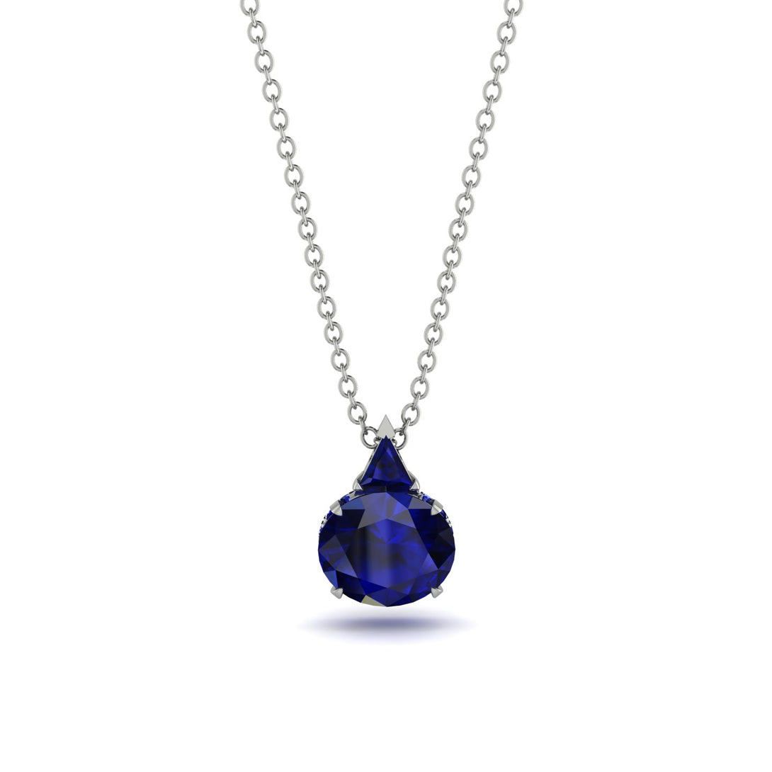 Hidden Halo Sapphire Necklace - Rosalie No. 75