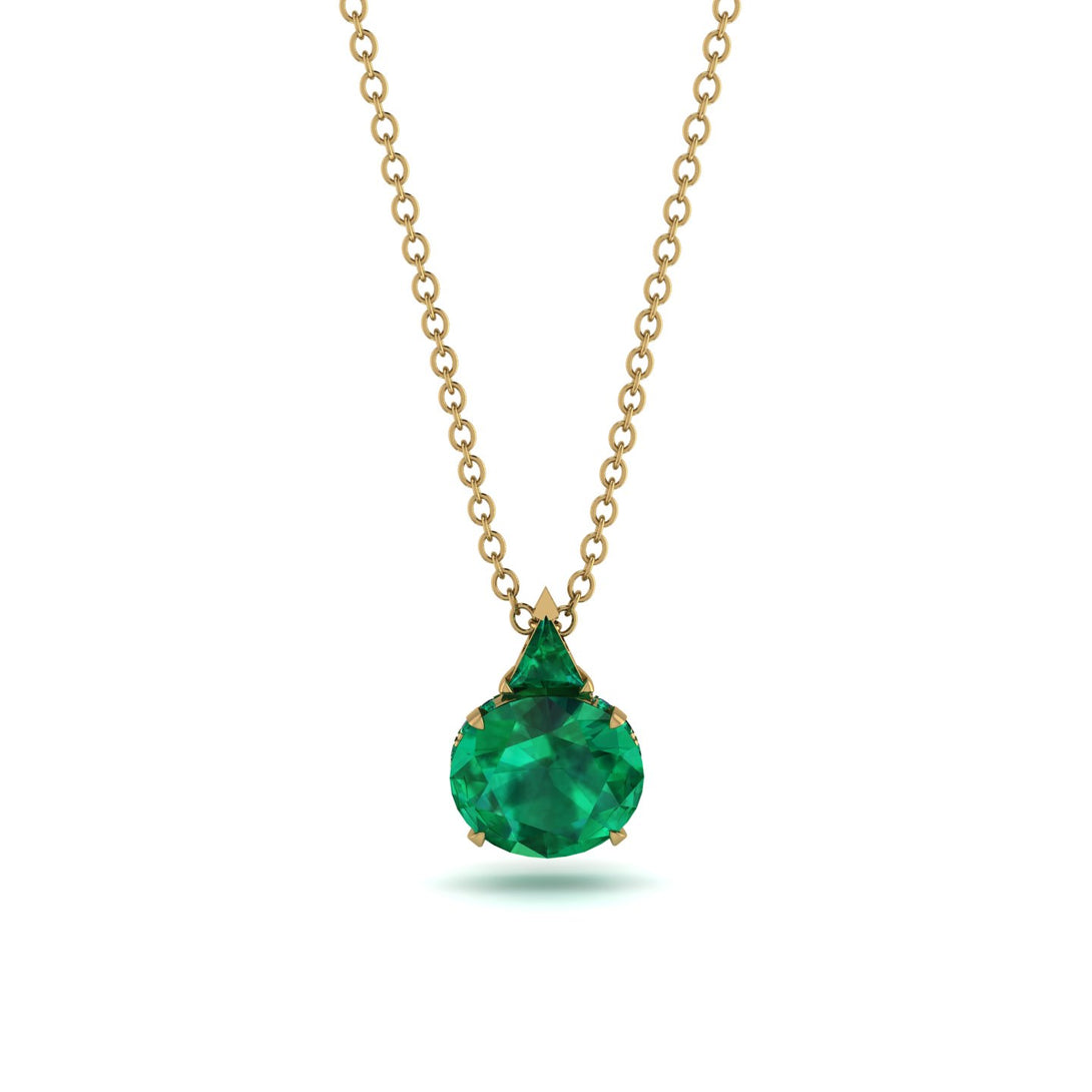 Hidden Halo Emerald Necklace - Rosalie No. 19
